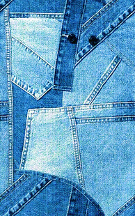 蓝色牛仔布拼接纹理