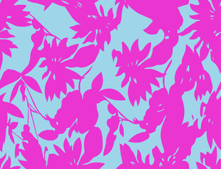 粉色蓝色交织的花卉图案