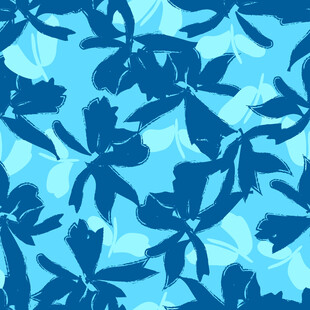 蓝色花卉图案背景纹理