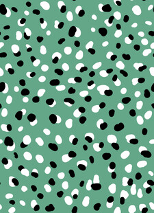 绿底黑白斑点图案背景