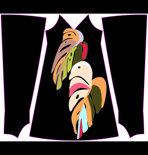 多彩羽毛图案时尚服饰设计