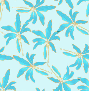 浅蓝色棕榈叶图案背景