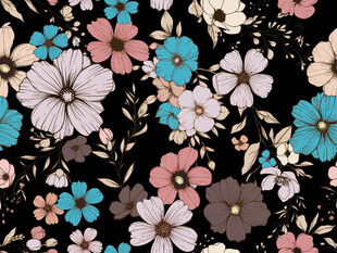 复古风多彩花卉图案背景