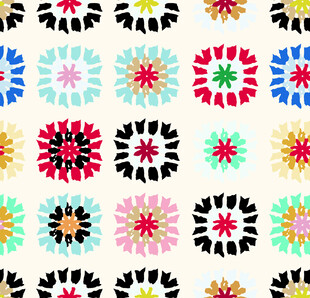 多彩几何花卉图案纹理