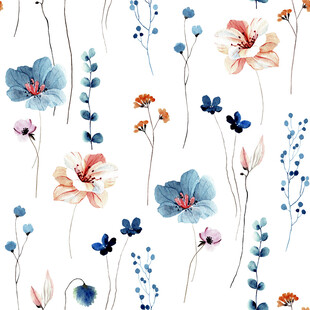 手绘清新花卉图案背景