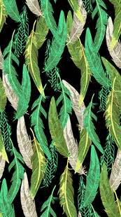 绿色羽毛图案背景纹理