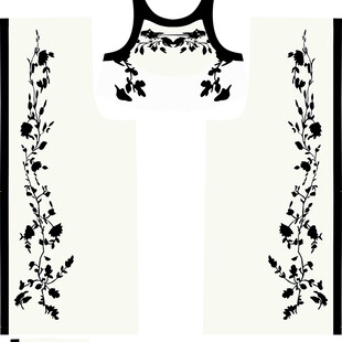 黑白花卉服饰图案设计