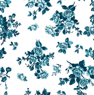蓝白花卉图案纹理