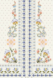 复古花卉刺绣图案设计