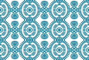 蓝白几何花纹图案设计