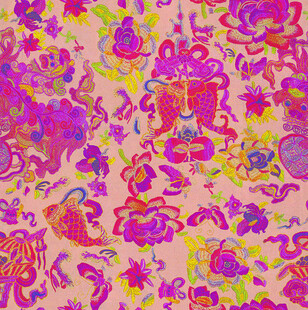 多彩花卉图案纹理背景