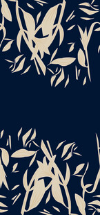 深蓝背景的简约植物装饰图案