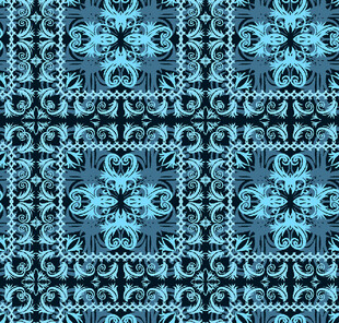 蓝黑几何花纹无缝图案