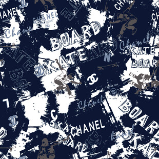时尚品牌元素印花图案