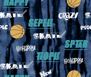 篮球主题潮流图案布料