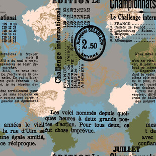 复古风格邮票文字拼贴画面