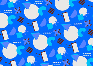 蓝色科技风图案背景元素