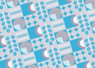 蓝白几何图案装饰背景图