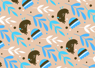 卡通风格箭头人物图案背景