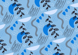 蓝色雨滴植物图案背景