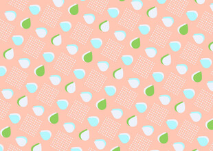 粉色爱心绿叶图案背景