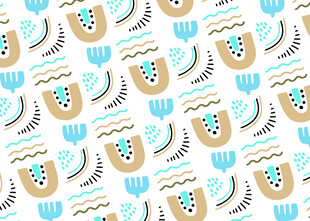 海洋元素无缝图案设计