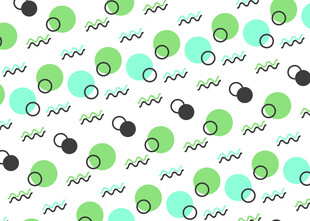 清新绿系卡通图案背景