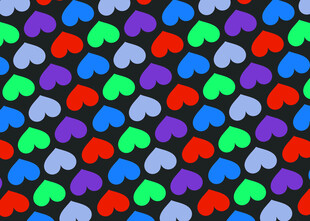 多彩心形图案背景