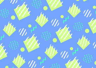 蓝底黄绿图案几何背景图