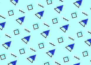 蓝底几何图案无缝背景图