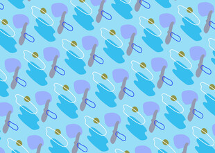 梦幻蓝紫色猫咪图案背景