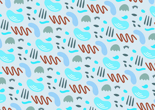 海洋元素卡通图案背景