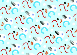 多彩卡通图案无缝背景