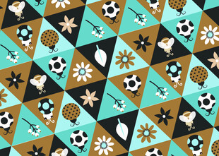 几何图案足球主题无缝背景