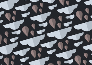 黑白翅膀心形图案背景