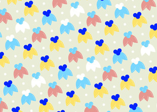 多彩爱心小马图案背景