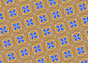 几何蓝色花纹无缝图案