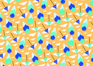 多彩几何植物图案背景