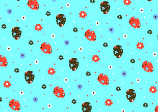 可爱瓢虫波点图案背景