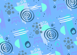 蓝色梦幻动物元素图案设计