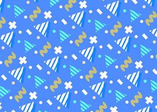 蓝色节日元素无缝图案