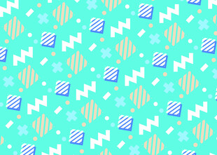 清新蓝底几何图案背景