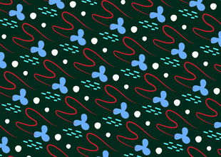 蓝红图案的深色背景花纹