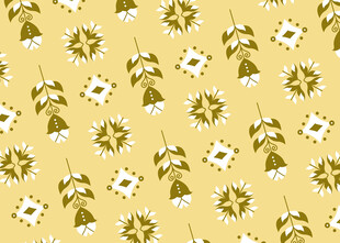 黄色花卉图案背景纹理