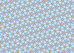 蓝色底多彩图案无缝背景