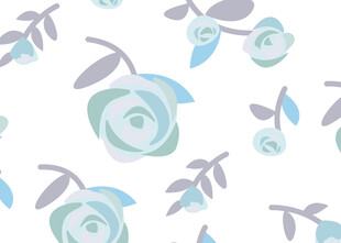 淡蓝色玫瑰花卉图案背景