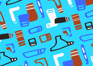 多彩办公物品无缝图案