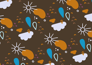 多彩抽象天气元素图案