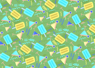 多彩文具图案背景