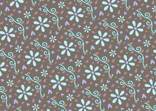 棕色底小花精致图案